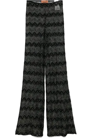 Missoni Crochet-knit flared trousers