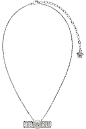 VERSACE Gianni Ribbon crystal pendant necklace