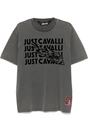 Roberto Cavalli Flocked-logo T-shirt