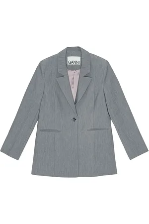 Ganni M??lange twill blazer
