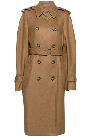 Sportmax Double-breasted twill trench coat