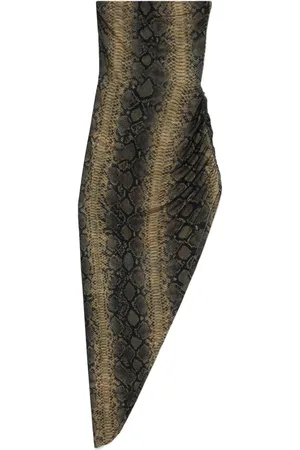 Norma Kamali Strapless side-drape gown
