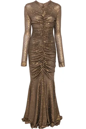 Norma Kamali Long-sleeve fishtail gown
