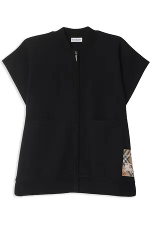 Burberry Check-print logo-patch cape