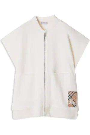 Burberry Check-print logo-patch cape