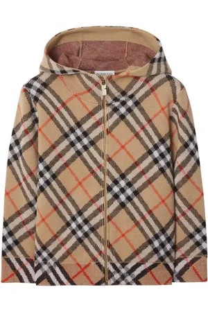 Burberry Check pattern zipped hoodie