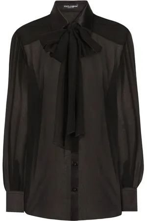 Dolce & Gabbana Pussy-bow silk chiffon shirt