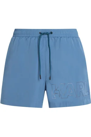 Karl Lagerfeld Metallic logo-print swim shorts
