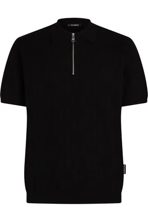 Karl Lagerfeld Monogram zip-up polo shirt