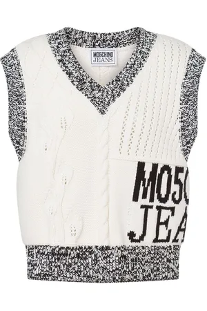 Moschino Intarsia-knit logo top