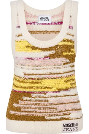Moschino Logo-patch knitted top