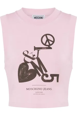 Moschino Logo-print cropped top