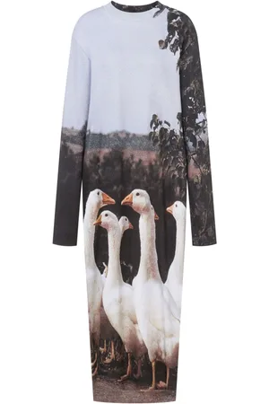 Moschino Goose-motif midi dress