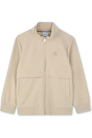 HUGO BOSS Logo-embroidered zipped sweatshirt