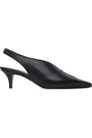 Courrèges Leather slingbacks with logo plaque