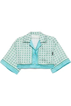 Palm Angels Monogram-print cropped shirt