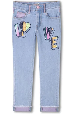 Billieblush Love-embroidered jeans