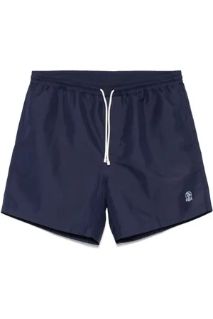 Brunello Cucinelli Logo-embroidered swim shorts