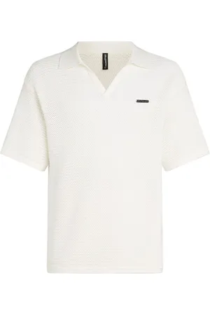 Karl Lagerfeld Organic cotton crochet polo shirt