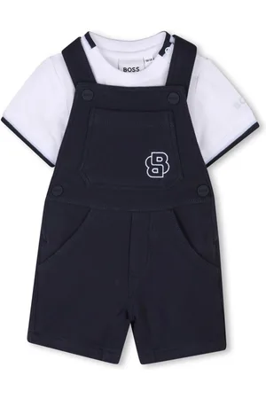 HUGO BOSS Logo-embroidered dungaree set