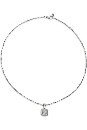 David Yurman Sterling Petite Albion diamond pendant necklace (7mm)