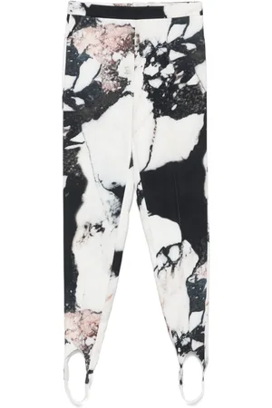 Roberto Cavalli Marble-print trousers