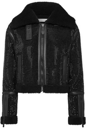 Philipp Plein Crystal shearling jacket