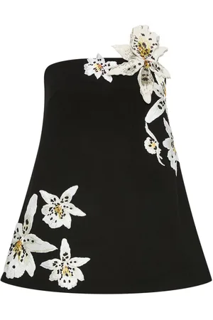 Oscar de la Renta Watercolor Orchid blouse