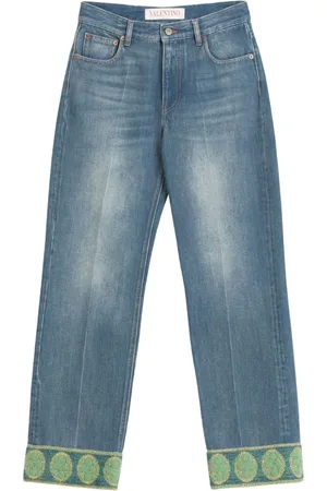 VALENTINO GARAVANI Jacquard-trim jeans