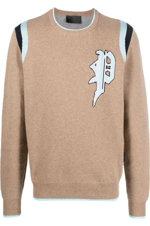Philipp Plein Intarsia-knit logo knitted sweatshirt