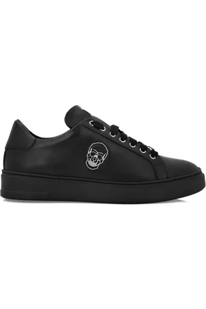 Philipp Plein Skull-appliqu?? leather sneakers