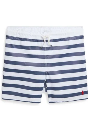 Ralph Lauren Stripe-print logo-embroidered swim shorts