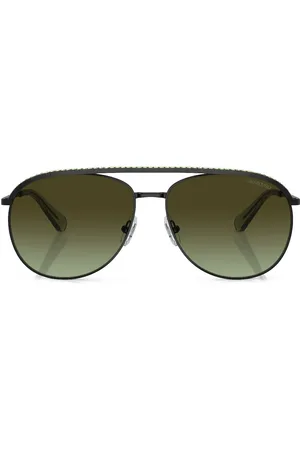 Swarovski Crystal-embellished pilot-frame sunglasses