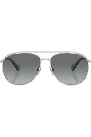 Swarovski Crystal-embellished pilot-frame sunglasses
