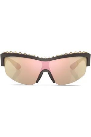 Swarovski Half-rim shield-frame sunglasses