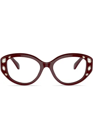 Swarovski Crystal-embellished oval-frame glasses