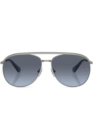 Swarovski Crystal-embellished pilot-frame sunglasses