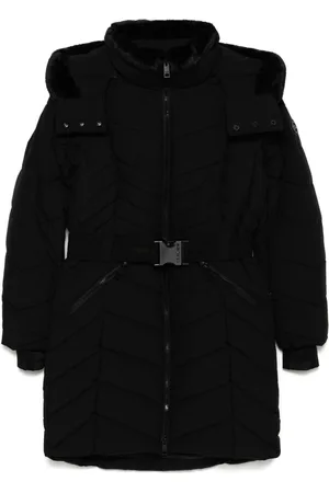 Michael Kors Chevron 3/4 belted scuba coat