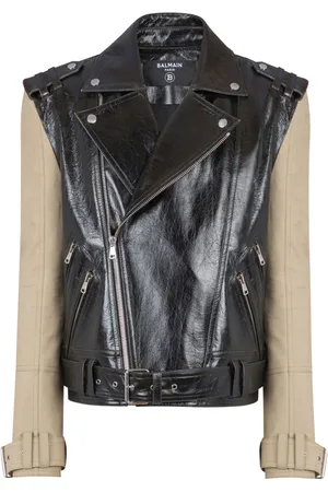 Balmain Panelled biker jacket