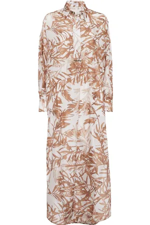 Brunello Cucinelli Herbarium-print shirt dress