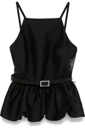 Self-Portrait Taffeta peplum top
