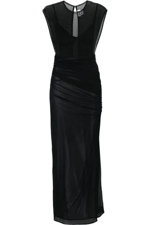 Jean Paul Gaultier Flocked-logo maxi dress