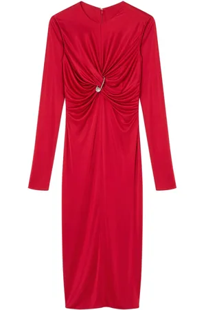 VERSACE Safety Pin gathered midi dress