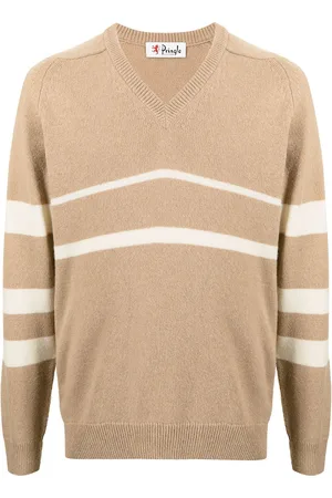 PRINGLE OF SCOTLAND Stripe-pattern V-neck sweater