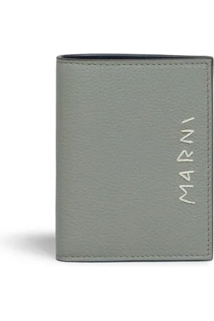 Marni Logo-embroidered leather wallet