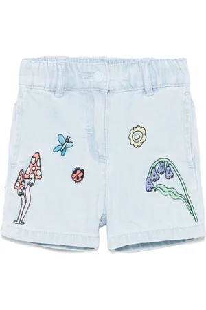 Stella McCartney Embroidered denim shorts