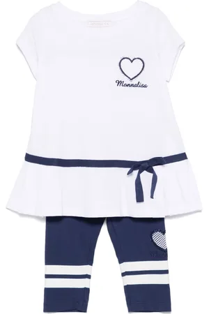 MONNALISA Logo-embroidered leggings set