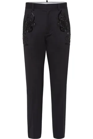 Dsquared2 Floral-appliqu?? tapered trousers