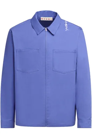 Marni Logo-embroidered cotton shirt jacket