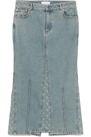 Marine Serre Moon-laser denim maxi skirt